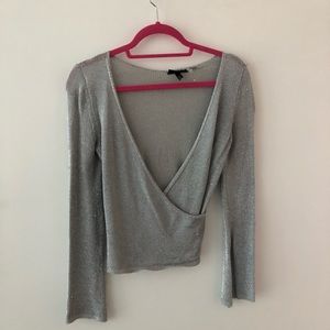 Top shop glitter wrap around top
